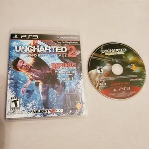 Tested PS3 Uncharted 2 Among Thieves Complete & Drakes Fortune Disc Bundle. Teen